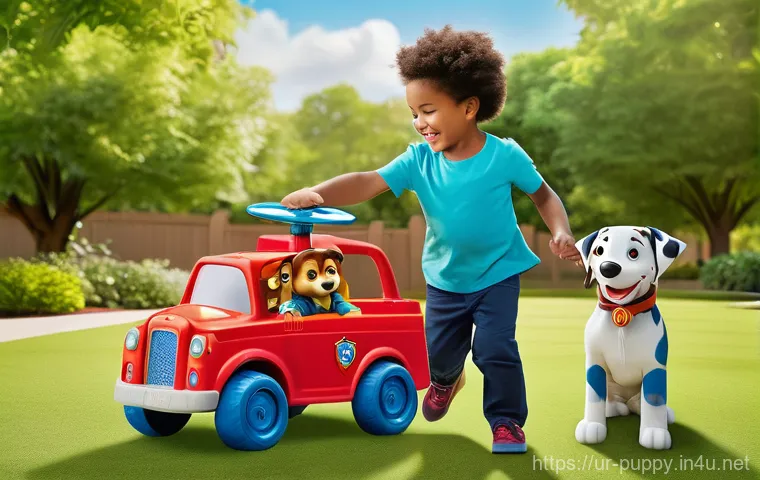 퍼피구조대 완구 할인 정보 - A vibrant and well-lit toy aisle in a local supermarket or hypermart, such as Carrefour or Imtiaz. S...