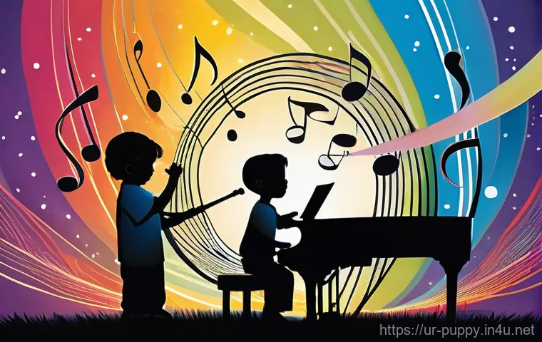 퍼피구조대 테마곡 작곡가 정보 - **Prompt:** "A vibrant and energetic scene featuring a diverse group of young children (ages 5-8) en...