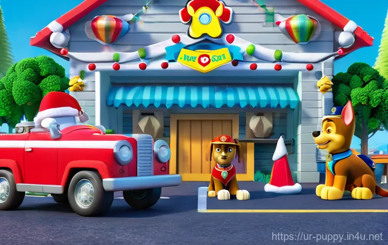 퍼피구조대 크리스마스 스페셜 - Here are three detailed image prompts: