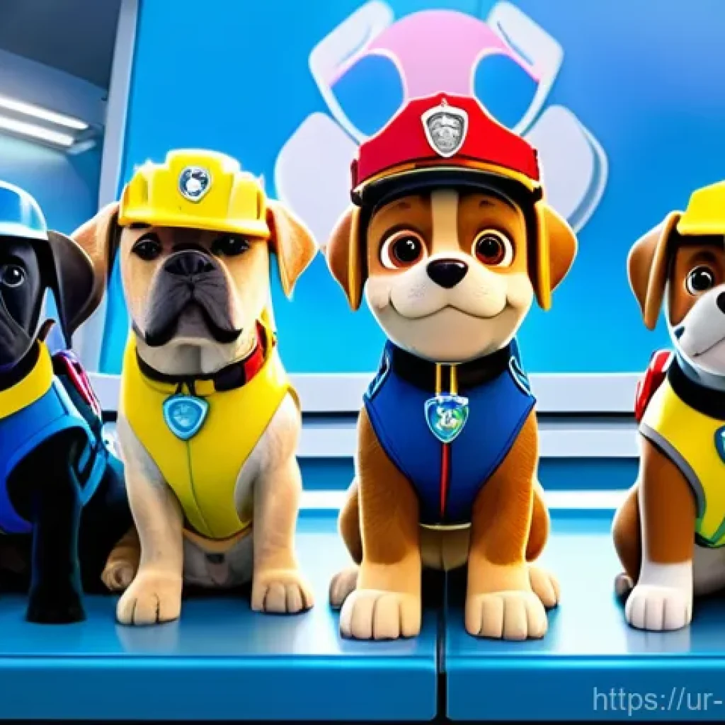 퍼피구조대 캐릭터별 성격 차별화 - **Prompt: Ryder Leading the Paw Patrol Team**
A vibrant, high-angle shot capturing Ryder, a conf...