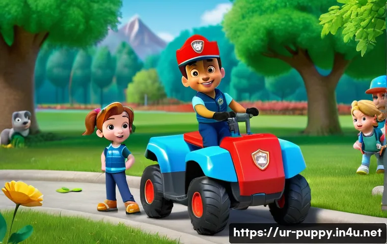 퍼피구조대 주제와 관련된 교훈 - **Title:** Community Cleanup Day
**Prompt:** A vibrant, cheerful scene of the Paw Patrol team, i...