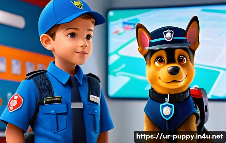 퍼피구조대 공식 캐릭터 소개 - **Prompt 1: Ryder's Innovative Leadership**
"A vibrant, high-definition image of Ryder, a kind a...